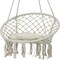 Sunnydaze Cotton Rope Macrame Hammock Chair With Tassels/Cushion - Cream